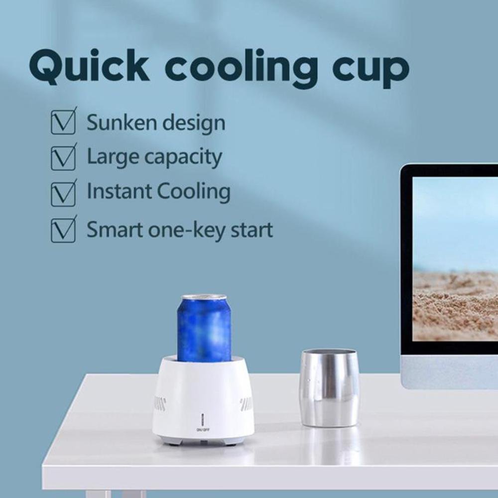 Frogued Efficient Fast Cooler Cup Heat-resistant ABS Mini Electric Cooling  Machine for Home (Blue,EU Plug) 